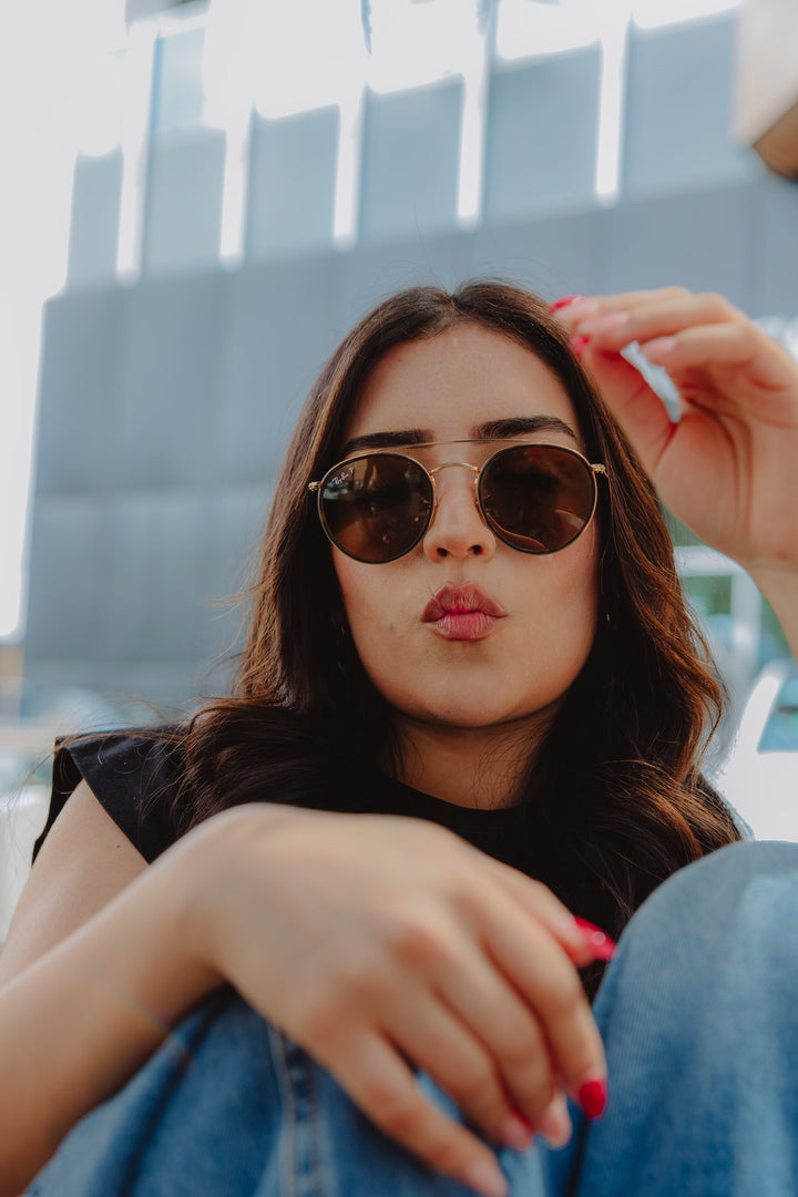 Foto real Reval - RAY BAN ROUND DOUBLE BRIDGE  POLARIZADO RB3647N - rb3647n Round double bridge cafe polarizado - 026A6022.jpg