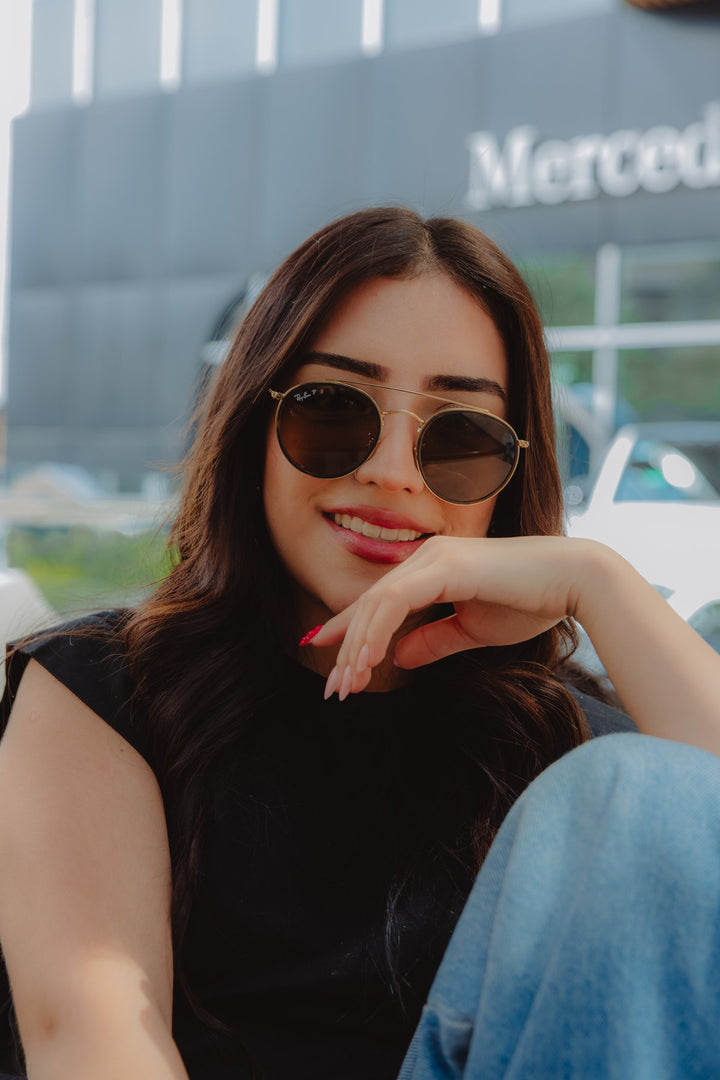 Foto real Reval - RAY BAN ROUND DOUBLE BRIDGE  POLARIZADO RB3647N - rb3647n Round double bridge cafe polarizado - 026A6025.jpg
