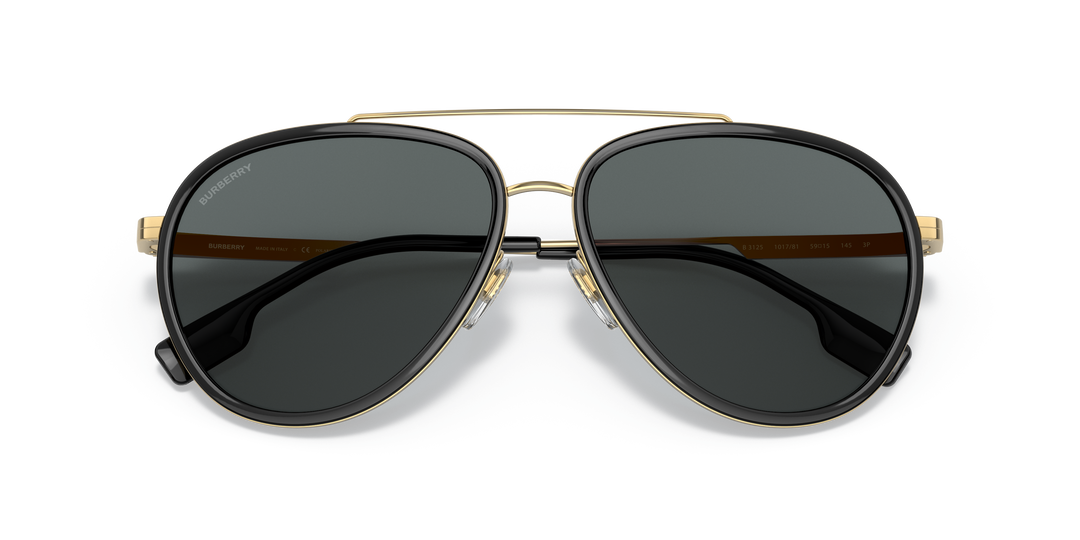 Burberry BE3125 101781 Dorado / Gris oscuro polarizado vista 6