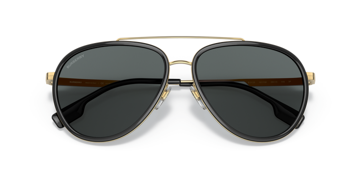 Burberry BE3125 101781 Dorado / Gris oscuro polarizado vista 6