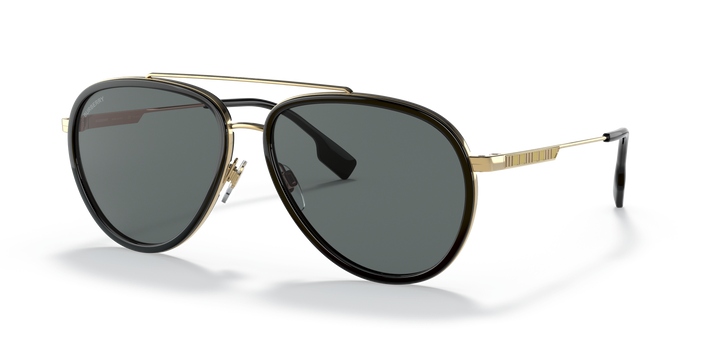 Burberry BE3125 101781 Dorado / Gris oscuro polarizado vista 2