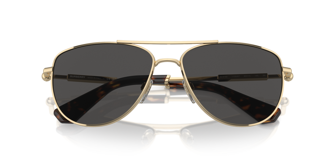 Burberry BE3149 110987 Dorado claro / Gris oscuro vista 6