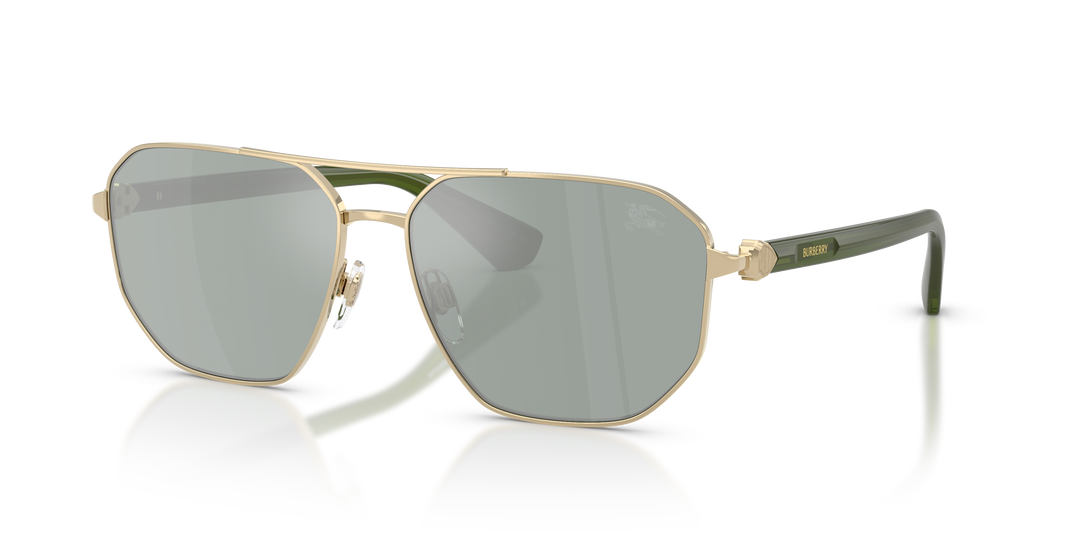 Burberry BE3166 110982 Dorado claro / Verde Petróleo Espejo Plateado vista 2