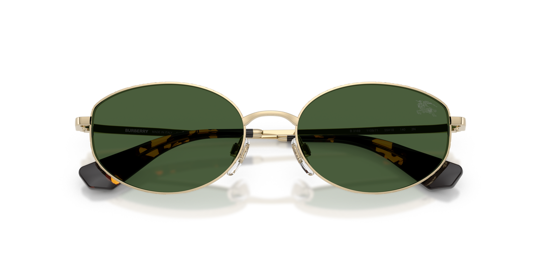 Burberry BE3169 110971 Dorado claro / Verde oscuro vista 6