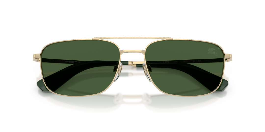 Burberry BE3170 110971 Dorado claro / Verde oscuro vista 6