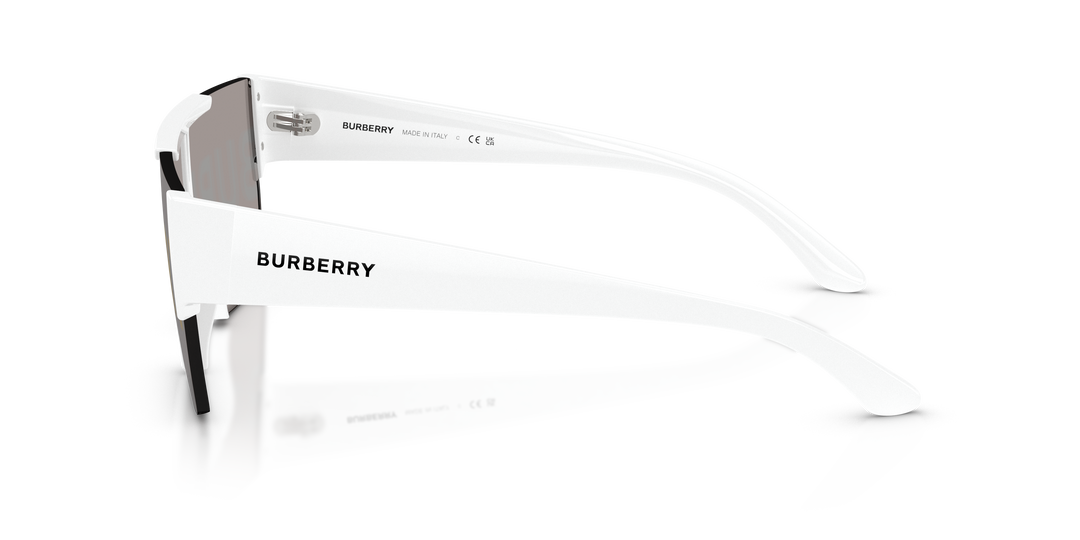 Burberry BE4291 3007/H Blanco / Gris Espejo Plateado Burberry/Dorado vista 3