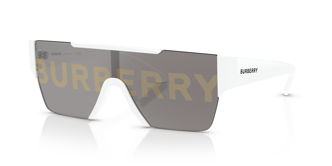 Burberry BE4291 3007/H Blanco / Gris Espejo Plateado Burberry/Dorado vista 2