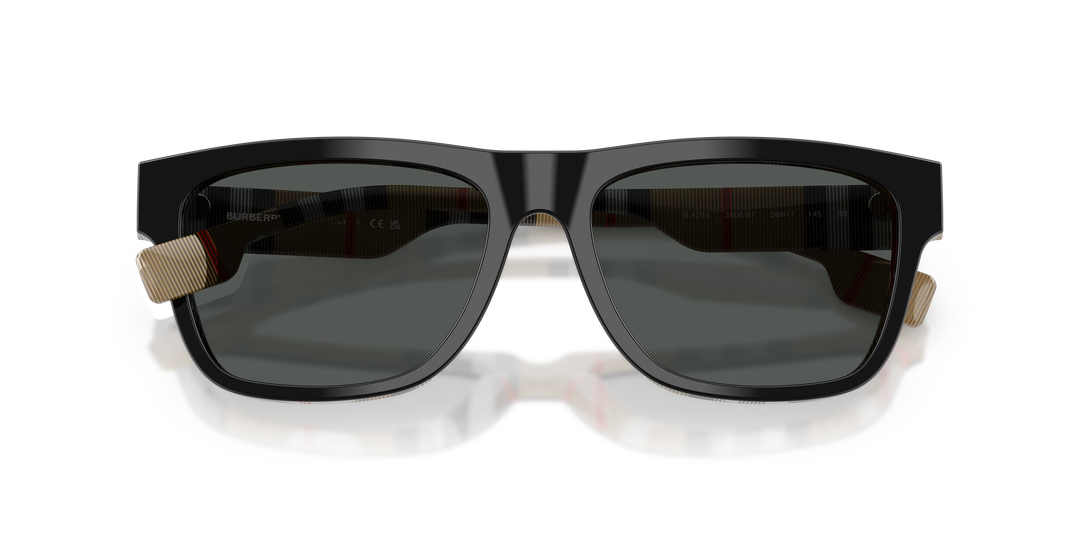 Burberry BE4293 380687 Negro Sobre Cuadriculado Vintage / Gris vista 6