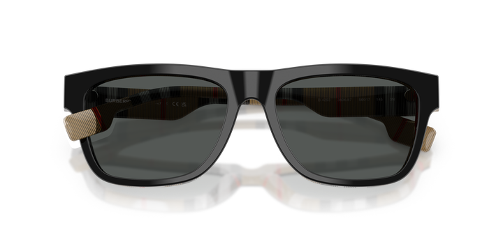 Burberry BE4293 380687 Negro Sobre Cuadriculado Vintage / Gris vista 6