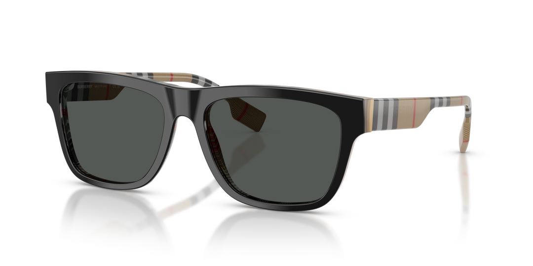Burberry BE4293 380687 Negro Sobre Cuadriculado Vintage / Gris vista 2
