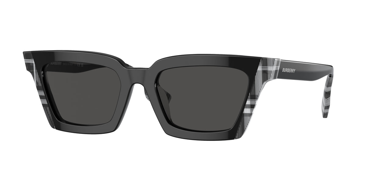 BURBERRY Briar BE4392U · 52mm / Negro/Cuadriculado Blanco y Negro / Gris oscuro