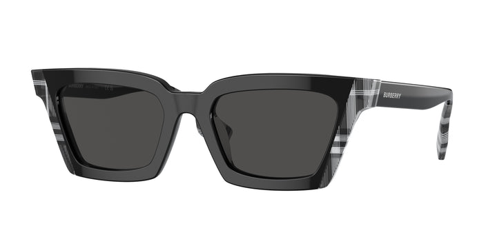 Burberry BE4392U 405187 Negro/Cuadriculado Blanco y Negro / Gris oscuro vista 1