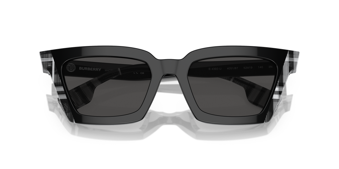 Burberry BE4392U 405187 Negro/Cuadriculado Blanco y Negro / Gris oscuro vista 6