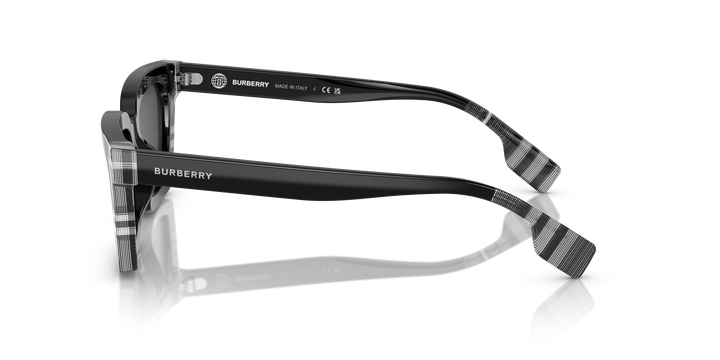 Burberry BE4392U 405187 Negro/Cuadriculado Blanco y Negro / Gris oscuro vista 3