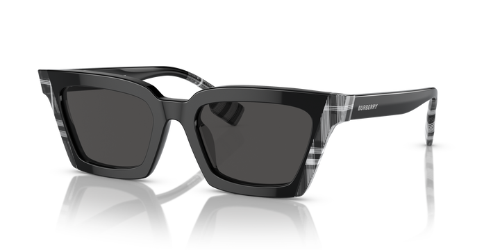 Burberry BE4392U 405187 Negro/Cuadriculado Blanco y Negro / Gris oscuro vista 2