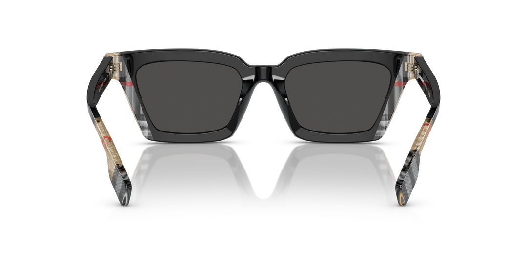 Burberry BE4392U 405587 Negro/Cuadriculado Vintage / Gris oscuro vista 4