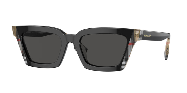 Burberry BE4392U 405587 Negro/Cuadriculado Vintage / Gris oscuro vista 1