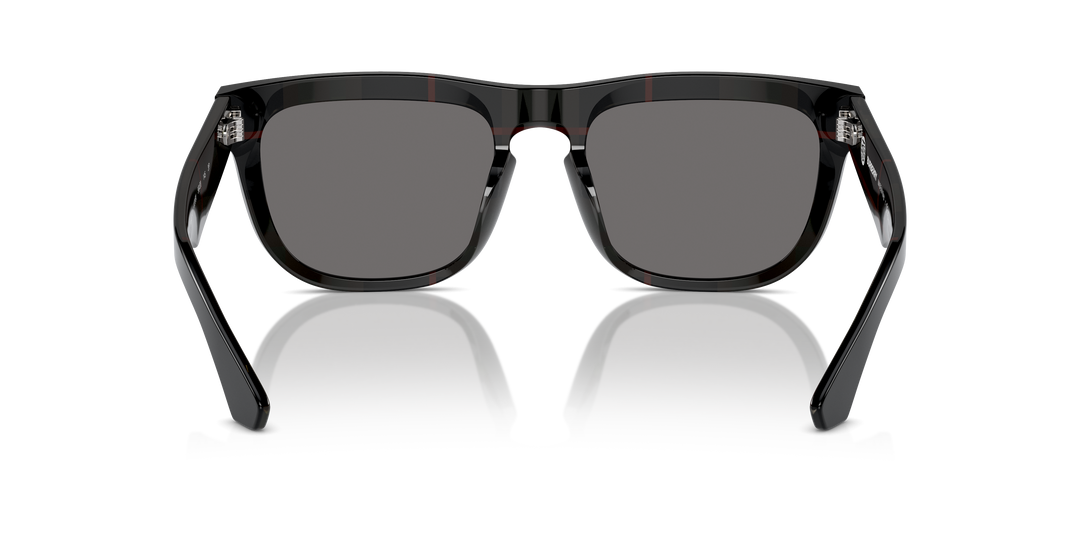 Burberry BE4431U 412181 Negro Sobre Cuadriculado Vintage / Gris oscuro polarizado vista 4
