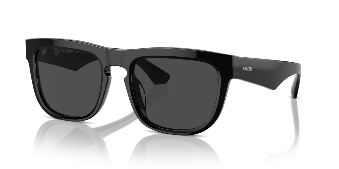 Burberry BE4431U 412187 Negro Sobre Cuadriculado Vintage / Gris oscuro vista 2