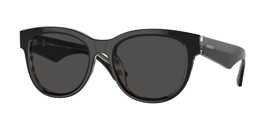 Burberry BE4432U 412187 Negro Sobre Cuadriculado Vintage / Gris oscuro vista 1