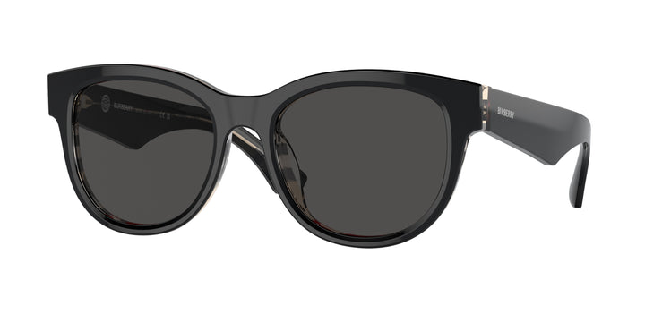 Burberry BE4432U 412187 Negro Sobre Cuadriculado Vintage / Gris oscuro vista 1