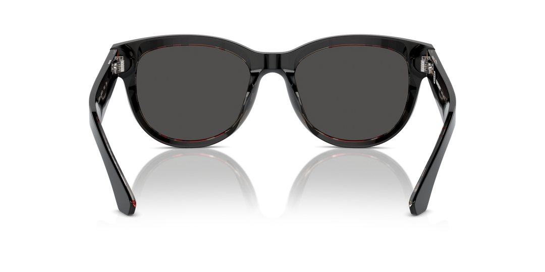 Burberry BE4432U 412187 Negro Sobre Cuadriculado Vintage / Gris oscuro vista 4
