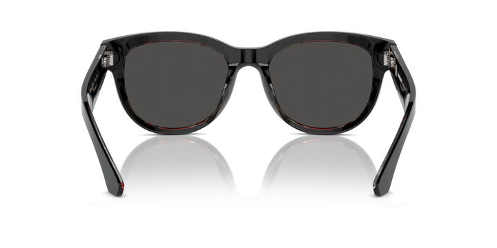 Burberry BE4432U 412187 Negro Sobre Cuadriculado Vintage / Gris oscuro vista 4