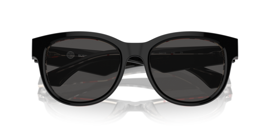 Burberry BE4432U 412187 Negro Sobre Cuadriculado Vintage / Gris oscuro vista 6