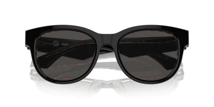 Burberry BE4432U 412187 Negro Sobre Cuadriculado Vintage / Gris oscuro vista 6