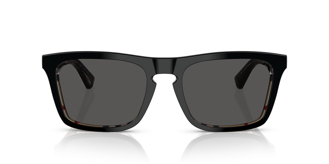 Burberry BE4434 412187 Negro Sobre Cuadriculado Vintage / Gris oscuro vista 5
