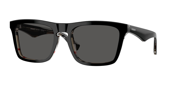 Burberry BE4434 412187 Negro Sobre Cuadriculado Vintage / Gris oscuro vista 1