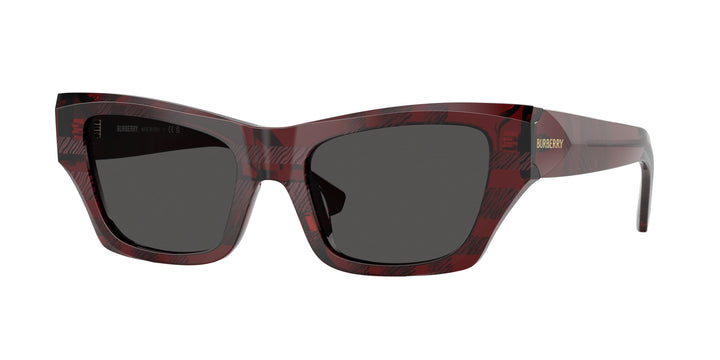 Burberry BE4441U 411587 Rojo De Cuadros / Gris oscuro vista 1