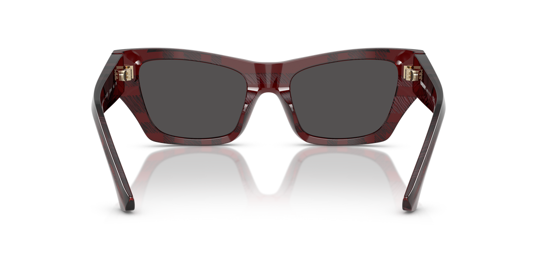 Burberry BE4441U 411587 Rojo De Cuadros / Gris oscuro vista 4