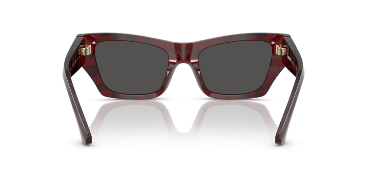 Burberry BE4441U 411587 Rojo De Cuadros / Gris oscuro vista 4