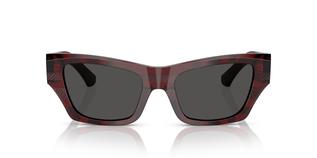 Burberry BE4441U 411587 Rojo De Cuadros / Gris oscuro vista 5