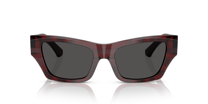 Burberry BE4441U 411587 Rojo De Cuadros / Gris oscuro vista 5
