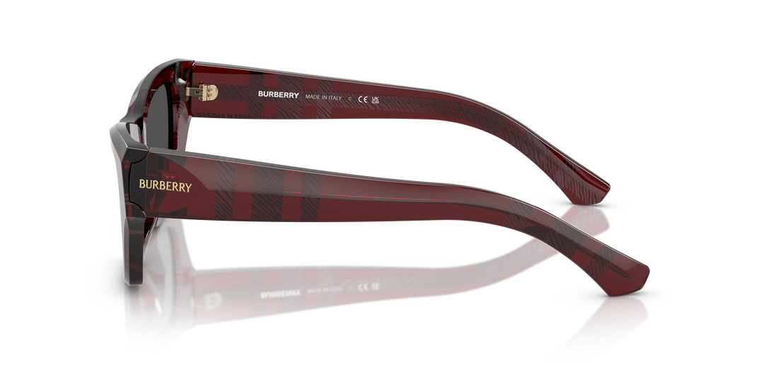 Burberry BE4441U 411587 Rojo De Cuadros / Gris oscuro vista 3