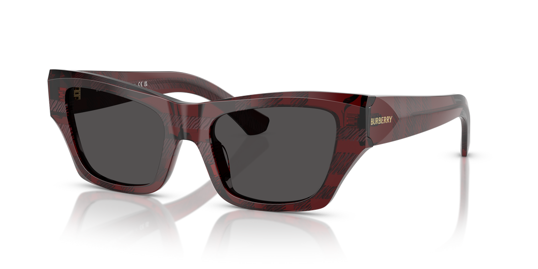 Burberry BE4441U 411587 Rojo De Cuadros / Gris oscuro vista 2