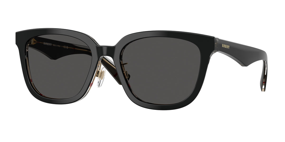 Burberry Be4446D 412187 Negro sobre Cuadriculado Vintage / Gris Oscuro