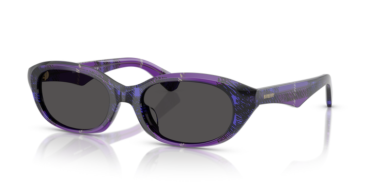 Burberry BE4447D 411387 Violeta De Cuadros / Gris oscuro vista 2