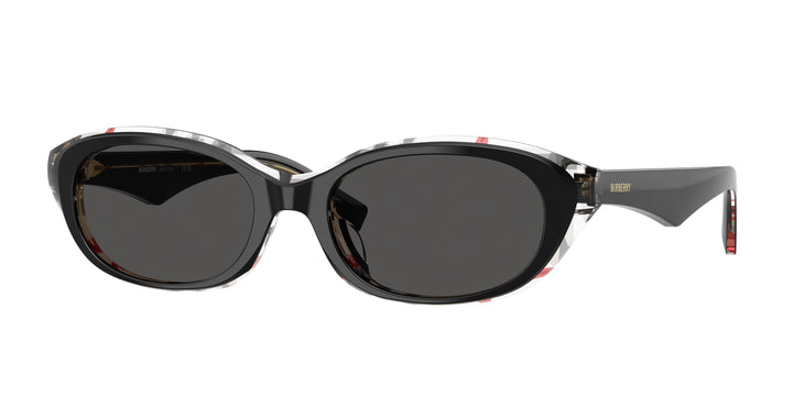 Burberry BE4447D 412187 Negro Sobre Cuadriculado Vintage / Gris oscuro vista 1