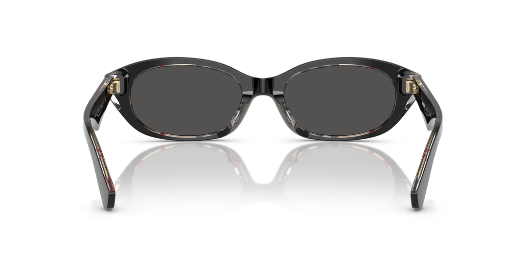 Burberry BE4447D 412187 Negro Sobre Cuadriculado Vintage / Gris oscuro vista 4