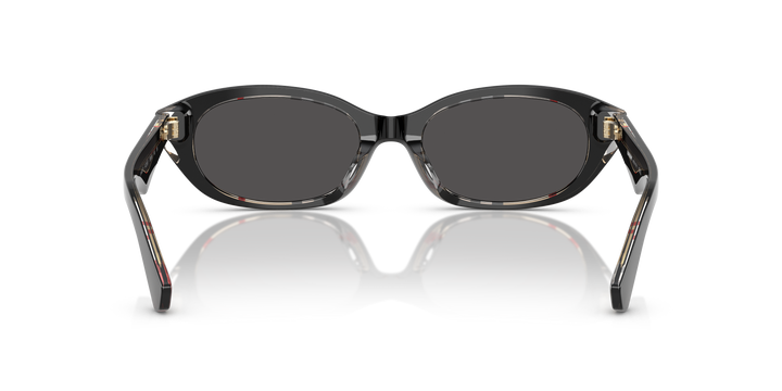 Burberry BE4447D 412187 Negro Sobre Cuadriculado Vintage / Gris oscuro vista 4