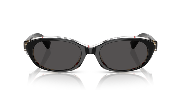 Burberry BE4447D 412187 Negro Sobre Cuadriculado Vintage / Gris oscuro vista 5