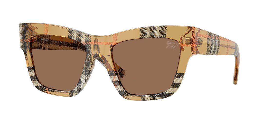 Burberry BE4449 414673 Arena A Cuadros / Marrón oscuro vista 1