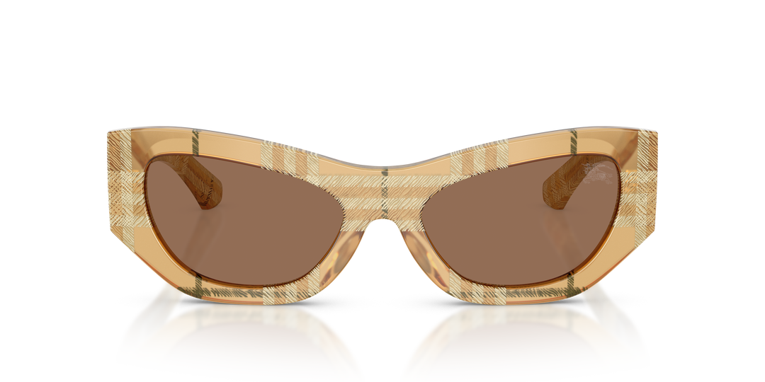 Burberry BE4450U 415773 Beige A Cuadros / Marrón oscuro vista 5
