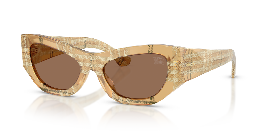 Burberry BE4450U 415773 Beige A Cuadros / Marrón oscuro vista 2