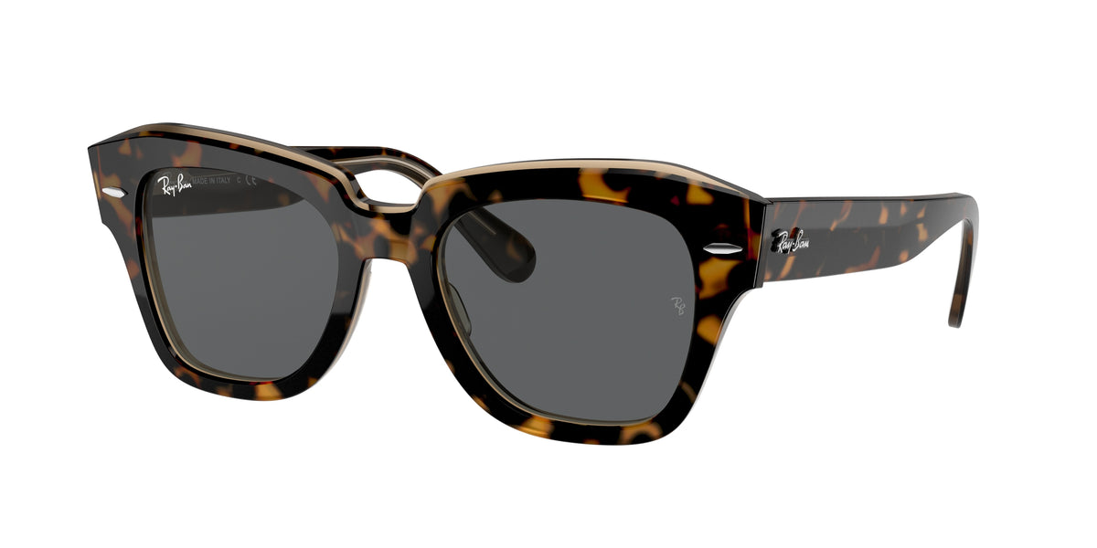 RAY BAN STATE STREET RB2186 · 49mm / Havana sobre Marrón Traslúcido / Gris oscuro
