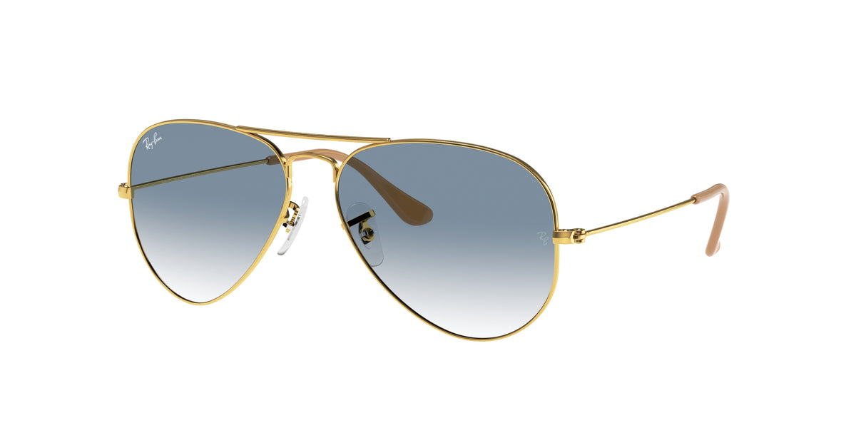 RAY BAN AVIATOR RB3025L · 62mm / Oro arista / Azul claro degradé