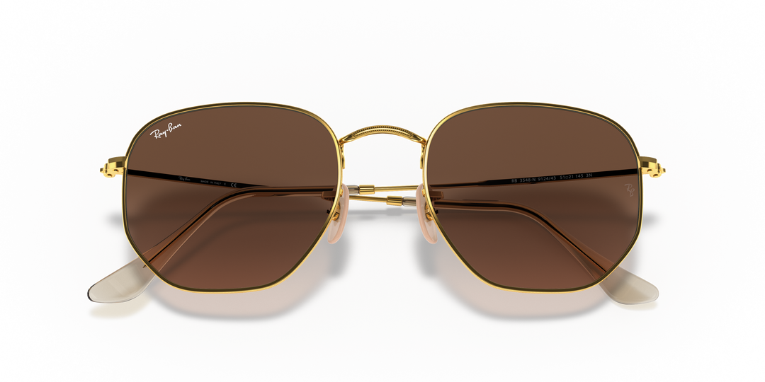 Ray-Ban Hexagonal RB3548N Dorado / Marrón 6